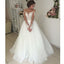 Bridal Unique Applique Long Sleeves Open Back Long Wedding Dresses, WG667 - Wish Gown