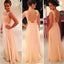 Pretty Morden Lace Top Seen Through Back Cheap Prom Dress, Chiffon Long Bridesmaid Dress, WG66