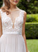 Affordable Seen Through V Neck Lace Top Popular Formal Long Wedding Dresses, WG675 - Wish Gown