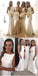 Charming White Simple Sexy Mermaid Women Elegant Long Wedding Party Bridesmaid Dresses, WG79 - Wish Gown