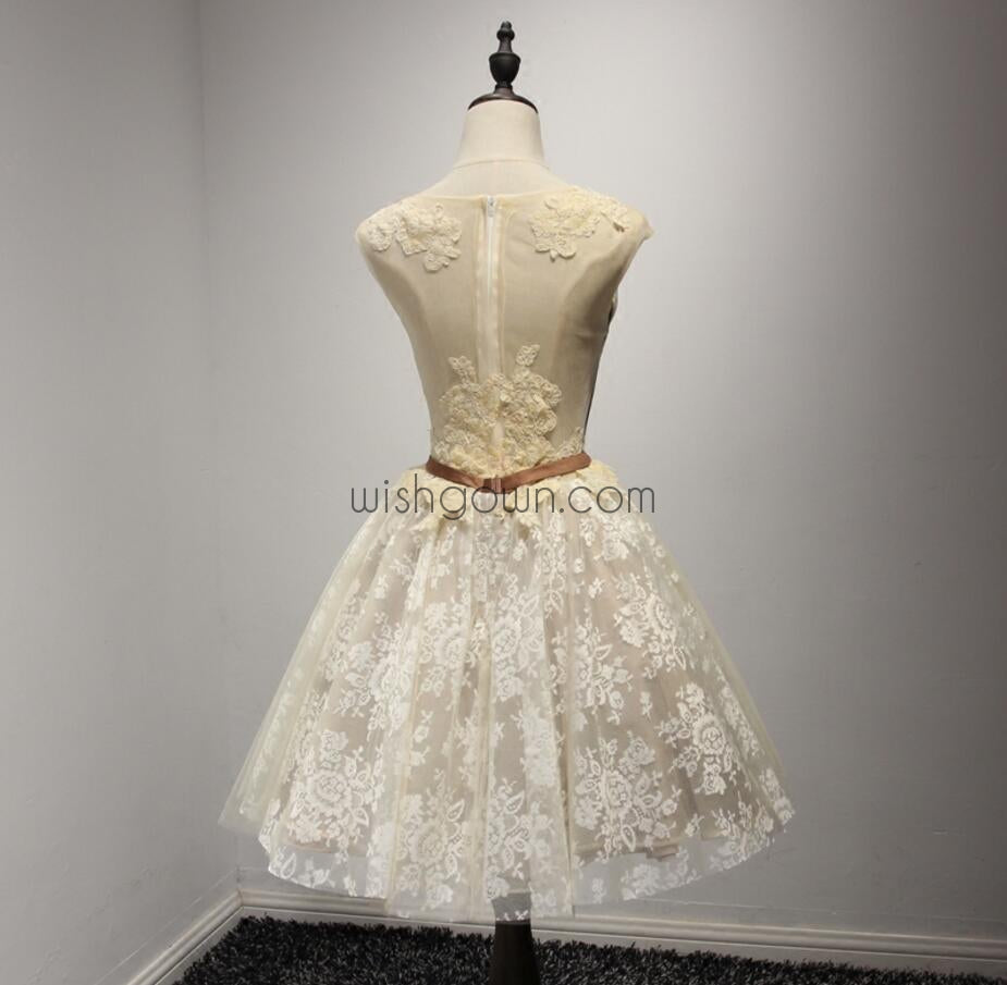 Lace Applique Pretty Short Homecoming Dresses, WG802