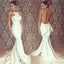 Sexy Backless Mermaid Elegant Formal Party Ivory Evening Long Prom Dress, PD0129