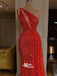 One Shoulder Red Sexy Sparkle Long Prom Dresses PG1120