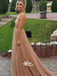 Popular Sparkle Spaghetti Strap Backless A Line Long Prom Dresses, SG108