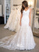 Mermaid Lace Applique Elegant Bridal Long Wedding Dresses, WDH078