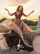 Elegant Half Sleeves A-line Tulle Black Lace Top Online Long Prom Dresses, WG1051