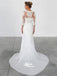 Unique Lace 3/4 Sleeve White Formal Cheap Beach Long Wedding Dresses, WG655