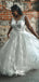 V-neck White Backless Wedding Party Dresses With Appliques, Tulle Bridal Gown, WGB010