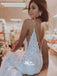 White Lace Appliques Mermaid Spaghetti Strap Criss Cross Backless Bridal Gown Wedding Dress, WGB011