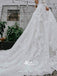 Sexy Long Sleeves Lace Tulle Appliques A-line Wedding Party Dresses With Trailing, WGB012