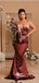 Mismatched Off Shoulder Pleats Squins Sweetheart Mermaid Soft Satin Long Bridesmaid Dresses, WGM117