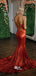 Sparkling Halter Criss Cross Backless Mermaid Evening Gowns Prom Dresses , WGP148