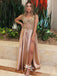 Glod Strapless Appliques Sweetheart Soft Satin A-line Evening Gowns Prom Dresses, WGP199