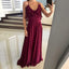 Chiffon Open Back Floor-Length A Line Formal Cheap Sexy Bridesmaid Dresses, WG52 - Wish Gown