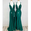 Convertible Teal Green Side Slit Cheap Long Bridesmaid Dresses, SG166