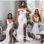 Mismatched White Mermaid Side Slit Cheap Long Bridesmaid Dresses Online, WGM131
