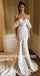 Unique Off the Shoulder Sweetheart Mermaid Applique Long Wedding Dresses, BW152