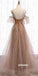 Elegant Spaghetti Strap Tulle Long Prom Dresses PG1218