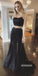 Sexy Two Pieces Black Tulle Prom Dresses PG1246