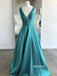 Elegant V-neck Sleeveless Stain Prom Dresses PG1247