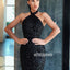 Black Halter Sequins Floor-length Prom Dresses PG1106