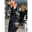 Sexy Black Open Back Sequin Mermaid Cheap Long Prom Dresses, WG1058