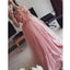 Charming Pink Tulle Applique Formal Cheap Simple Long Prom Dress, WG65