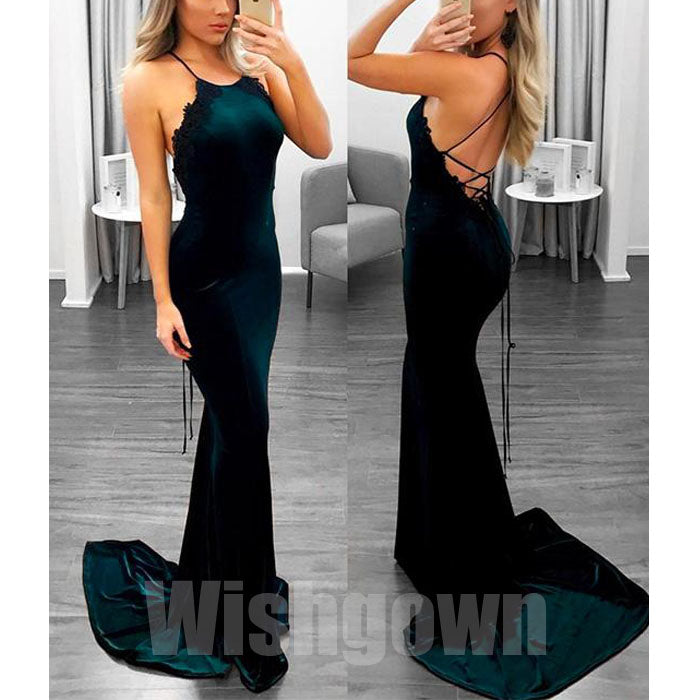 Mermaid Open Back Sexy Inexpensive Cheap Long Prom Dresses, WG1068