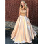 Beaded Top A Line Sleeveless Round Neck Long Prom Dresses, SG137