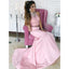 Charming Two Pieces Pink Mermaid Affordable Popular Long Evening Prom Dresses, WG1108 - Wish Gown