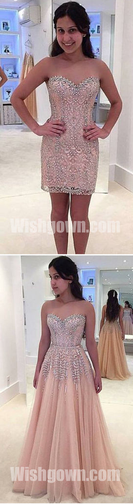 Two Pieces Sweethart Beaded Popular Long Prom Dresses, WG1084