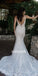 Sexy Open Back Mermaid Lace Long Wedding Dresses WDH011