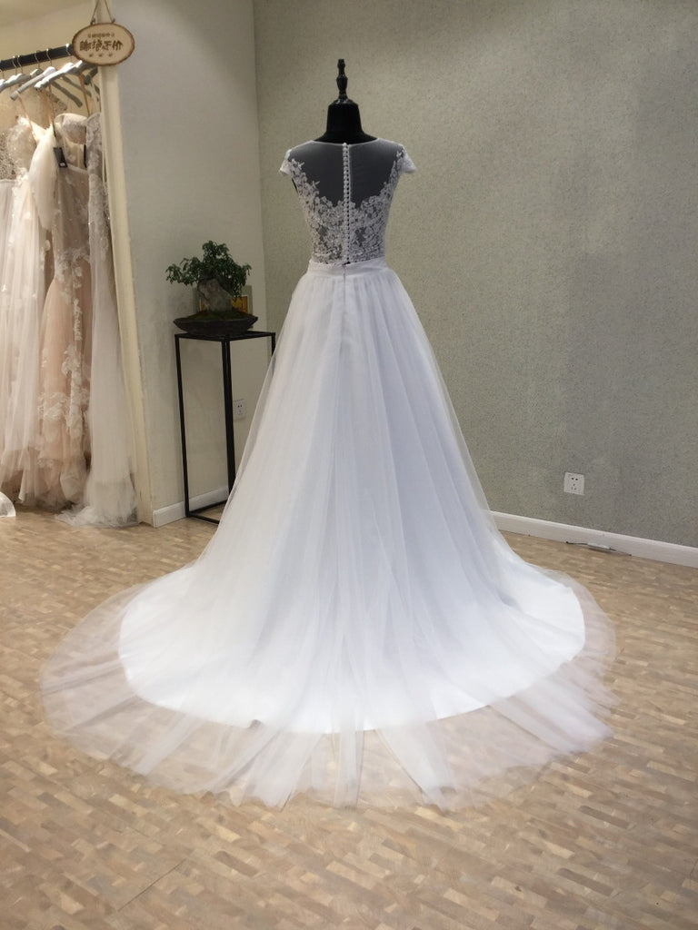 Cap Sleeves Formal Inexpensive Bridal Wedding Dress, WG1213 - Wish Gown