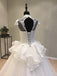 Princess Lovely High Neck Cap Sleeves Cheap Bridal Long Wedding Dresses, WG1240