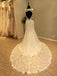 Memraid Open Back Lace Long Cheap Wedding Dress, WG689