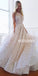 A-line Unique Applique Charming Long Wedding Dresses YH1113