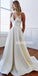 Simple Cheap A-line Long Wedding Dresses with Bow YH1114