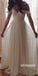 Off the Shoulder Sweetheart Chiffon Simple Long Beach Wedding Dresses, STZ312