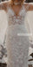 V-neck Mermaid Lace Applique Long Wedding Dresses YH1116