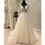 Long Sleeves Seen Through V Neck Cheap Long Brides Wedding Dresses, WG1221