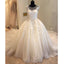 Cap Sleeve Charming Applique Tulle Long Wedding Dresses, WG1228 - Wish Gown